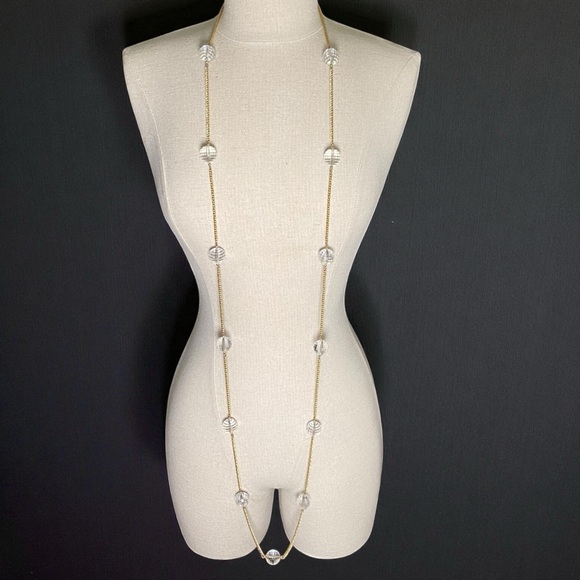 Vintage Kenneth Jay Lane Pools of Light Goldtone Necklace - Picture 3 of 10